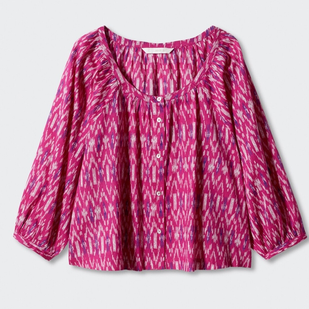 Mango Fuchsia Patterned Blouse